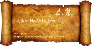 Lojka Nefelejcs névjegykártya